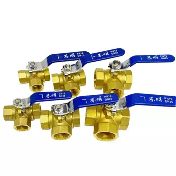 1/4 "3/8" 1/2 "3/4" 1 "BSPP равный женский латунный тройник 3 способа l-порт t-порт мяч Vavle вода газ масло домашний сад
