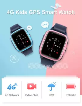 1,4-дюймовые 700 мАч детские 4G водонепроницаемые умные часы HD камера голосового вызова SOS Wi-Fi GPS LBS AGPS местоположение детские спортивные умные часы