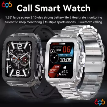 1,85-дюймовый HD-экран Смарт-часы для мужчин и женщин BT Call Smartwatch AI Голосовой помощник Монитор здоровья, фитнес-трекер, водонепроницаемый