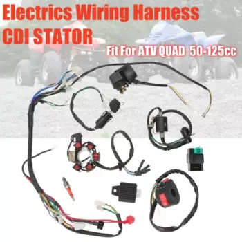 1 комплект, полный электрический жгут проводов CDI STATOR 6, катушка для мотоцикла, квадроцикла, питбайка, багги, картинга 50-125 куб.см