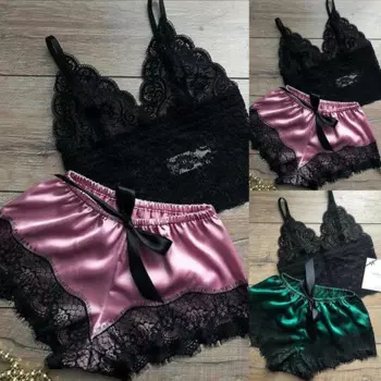 1 комплект, Женская кружевная Пижама с шортами, 8 цветов