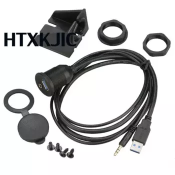 1 м USB 3,0 и 3,5 мм к USB и 3,5 мм AUX Удлинительный кабель для скрытого монтажа набор шнуров для установки инструментов для автомобиля/лодки/прицепа циферблат пластины 10 шт.