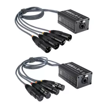 1 пара, 4-канальный удлинитель Ethernet типа змея, 4-канальный, 3-контактный, XLR/DMX-Ethernet для сцены прямого эфира, черный