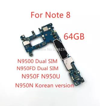 1 шт. 100% разблокированная материнская плата для Samsung Galaxy Note 8 Note8 N9500 N950FD N950F N950U N950N 64 Гб заменяемая часть