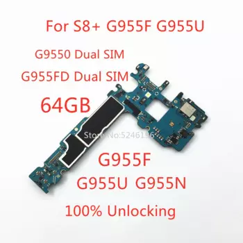 1 шт. 100% разблокирующая материнская плата для Samsung Galaxy S8 Plus S8 + G9550 G955FD G955F G955U G955N 64 ГБ Замена детали