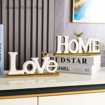 1 шт., керамические украшения LOVE/HOME, домашняя коллекция, украшение для шкафа, украшение для входа, подарок на день Святого Валентина, украшение для офиса