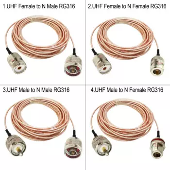 1 шт., медный коаксиальный кабель PL259 S0239 SL16 UHF на L16 N RG316