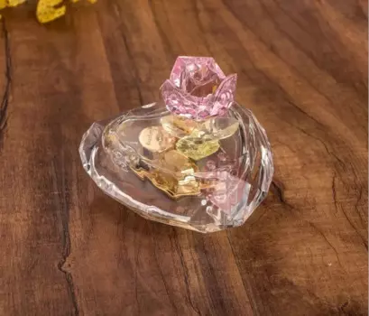 1 шт., новая дрель с акриловой музыкальной коробкой, большой в форме сердца, подарок на день рождения, ремесло, декоративные 18 нот, мелодия, замок в небесах KN 009