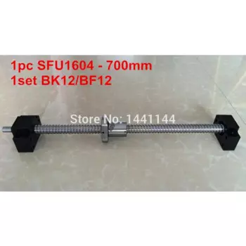1 шт. SFU1604 - 700 мм шариковый винт с BK12/BF12 Концевая обработка + 1 комплект BK12/BF12 поддержка части ЧПУ