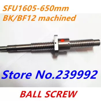 1 шт. шариковый винт SFU1605 650 мм + 1 шт. RM 1605 шариковый винт шариковая гайка BK/BF12 конец обработанные CNC части RM1605 650 мм