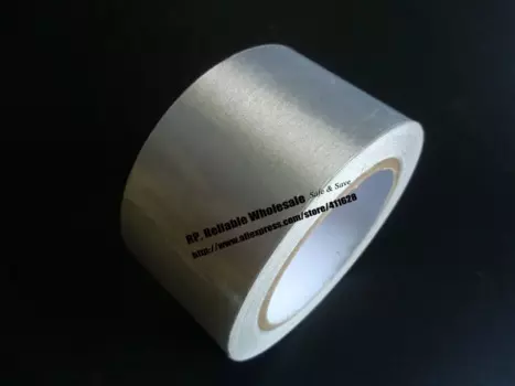 1x 70 мм * 20 метров Серебристая односторонняя клейкая проводящая ткань тканевые ленты компоненты защита от электромагнитных помех радиационно-стойкая