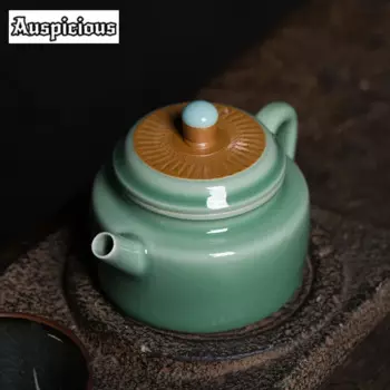 200 мл ручной работы скакающий нож чайник дзен сырая руда Longquan Celadon чайник бытовой чайник для приготовления чая с шариковым отверстием столовая посуда подарок
