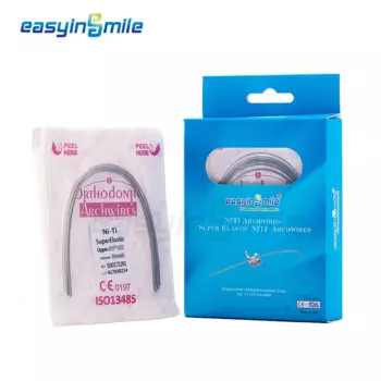 200 проводов Easyinsmile стоматологические провода NiTi материал для металла Orhto кронштейн натуральный круглый верхний нижний 012 014 016 018 020