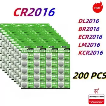 200 шт. CR2016 кнопочные батарейки DL2016 BR2016 LM2016 литиевая батарея типа «таблетка» для часов электронные игрушечные калькуляторы