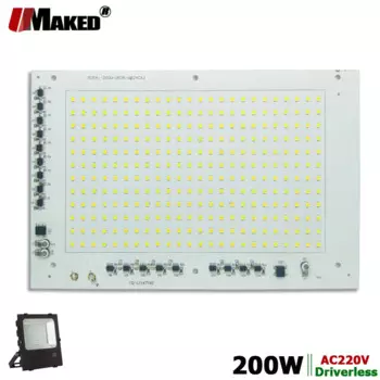 200 Вт AC220V SMD 2835 Светодиодная печатная плата 262x17 3 мм светодиодный прожектор Smart IC драйвер модуль алюминиевая пластина белый/теплый для прожекторов лампы DIY