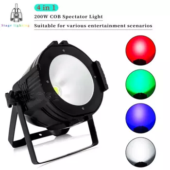 200W COB RGBW 4 в 1 Светодиодный прожектор Прохладный белый Теплый белый DMX-контроллер DJ Disco Lights для церковного рынка Освещение сцены