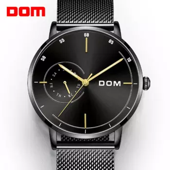 2019 мужские часы DOM модные спортивные кварцевые часы мужские часы лучший бренд Роскошные деловые водонепроницаемые часы мужские часы