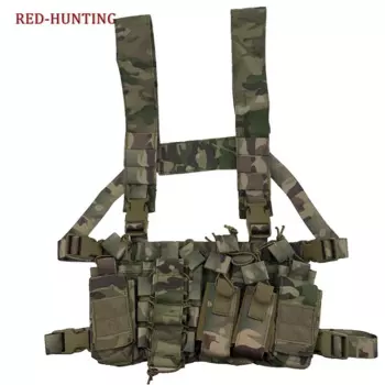 2021 New Men Women Chest Vest Bags Paintball Vest Multicam Disruptive Environments Tactical Chest Rig Hunting Vest W/ AK Pouches