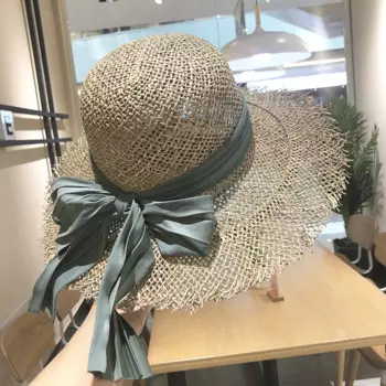 2022 NEW Women's Summer Bucket fashion Straw Hat Panamas UV Protection Sun Visor Seaside Beach Hat Tide Summer Hats