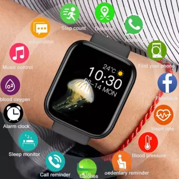 2023 Модные Смарт-часы с трекером активности для IPhone Xiaomi спортивные фитнес-часы с цветным экраном мужские женские детские наручные часы