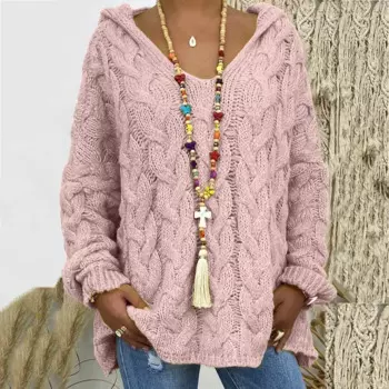 2023 New Autumn Winter Women Tops V-Neck Long Sleeve Loose Women Sweater Fashion Patchwork Thick Pullover Casual Plus Size Tops