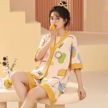 2023 New Cotton Women's Sleepwear Cartoon Printed Nightwear Plus Size M-5XL Loungewear Female Pjs Pyjamas Mujer Pijamas