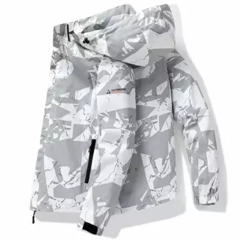 2024 Autumn Men's Jacket Korean Fashion Loose Waterproof Hooded Coat Outdoor Leisure Function Camping Camo Jacket Men's Workwear