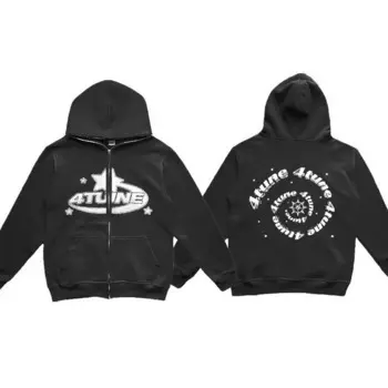 2024 Autumn Winter Harajuku Hooded Coat Y2k Street Girl Boy Thicken Jacket Top Funny Star Pattern Pullover Casual Loose Hoodie
