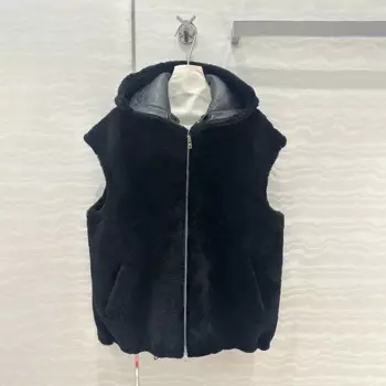 2024 AW Осенний женский жилет Haute Couture из овечьей кожи с мехом в комплекте, роскошный бренд Pula * Кожаная куртка Женская кашемировая куртка