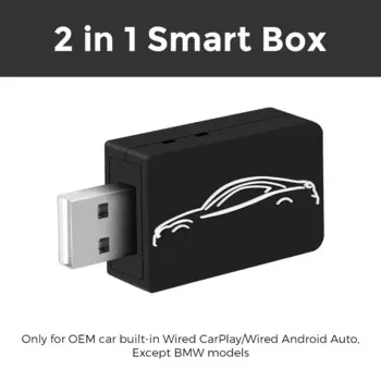 2024 Автомобильный мини-адаптер AI Box для Apple Carplay Беспроводной адаптер Автомобильный OEM проводной CarPlay для беспроводного CarPlay Android auto USB Plug and Play