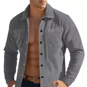 2024 Fashionable Autumn/Winter New Men's Heavyweight Corduroy Shirt Long Sleeve Shirt Casual Large Size Open Jacket mens
