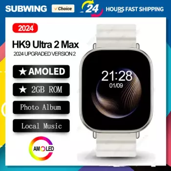 2024 HK9 Ultra 2 Max AMOLED Смарт-часы Фотоальбом Мужчины Местная музыка TWS ChatGPT Смарт-часы 2 ГБ ПЗУ для Android IOS