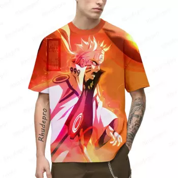 2024 Male Naruto Umaki Summer Gym Uchiba Sasuke T-shirt Man Clothes Men High Street 2024 Harajuku Style 3D Print Couple Outfit