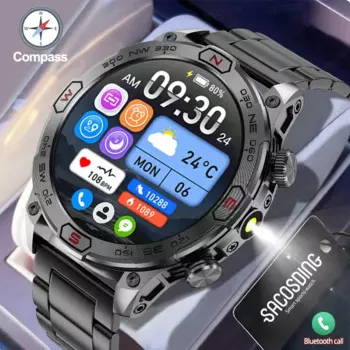 2024 Модные Смарт-часы 466*466 AMOLED Bluetooth светодиодный фонарик для вызова тактический Водонепроницаемый Спортивный Браслет фитнес-часы