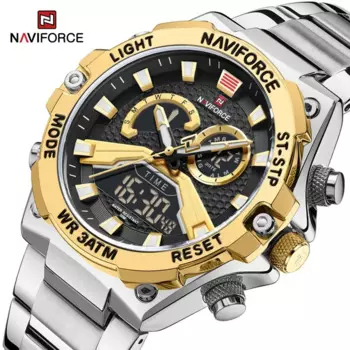 2024 NAVIFORCE Модные мужские Цифровые Военные Спортивные кварцевые наручные часы мужские светящиеся водонепроницаемые часы мужские часы