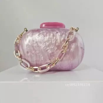 2024 New Fashion Evening Bag For Women Acrylic Evening Clutch Bags Bag Vintage Party Red Wallet Mini Crossbody Wedding Chain