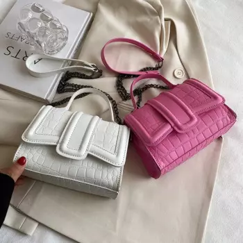 2024 New Fashion Texture Girl's Small Square Bag Trendy One Shoulder Crossbody Bag Solid Simple Women's Handbags Messenger Bag