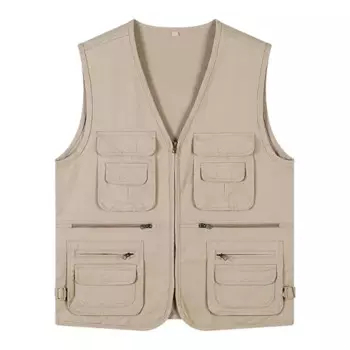 2024 New Fishing Male Casual Summer Big Size Cotton Sleeveless Vest With Many 16 Pockets Men Multi Pocket Photograph Waistcoat