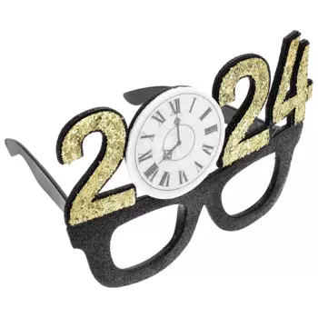 2024 New Year Party Eyeglasses Props Fashionable Photo Glasses Reusable Lightweight Non Woven Plastic Safe Festive
