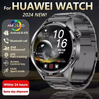 2024 Новинка для Huawei Xiaomi GT5 Pro Смарт-часы Мужчины Bluetooth Вызов GPS Трек Компас NFC Сердечный ритм IP68 Водонепроницаемые Смарт-часы