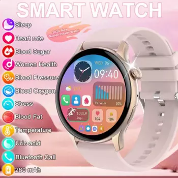 2024 Новинка для Huawei Xiaomi Смарт-часы Женские NFC 466*466 HD Экран Сердечного ритма GPS Трек Спортивные голосовые звонки Смарт-часы Женские