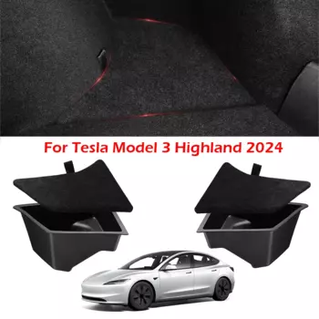 2024 Новинка для Tesla Model 3 Highland обновленная версия ТПЭ корзина для хранения в багажнике, боковая коробка, органайзер с внутренней крышкой