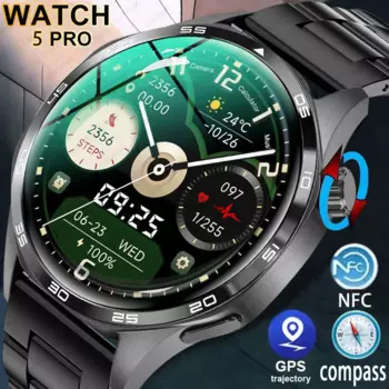 2024 Новые Bluetooth-смарт-часы для мужчин для Huawei AMOLED HD с большим экраном и пульсометром NFC IP67, водонепроницаемые GPS, спортивные умные часы
