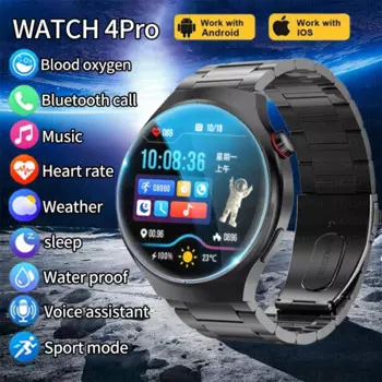 2024 Новые GT4 Pro GPS Смарт-часы для мужчин AMOLED HD Экран Bluetooth Вызов IP68 Водонепроницаемые прочные военные умные часы с пульсометром для женщин