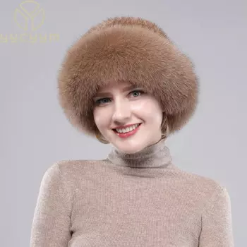 2024, новые качественные мягкие шапки из натурального норкового меха для девочек, женские зимние роскошные вязаные шапки-бомбер из натурального меха норки, теплая шапка из лисьего меха