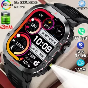 2024 Новые модные умные часы Bluetooth Call Compass GPS Track 2,01 дюйма HD Большой экран 420 мАч Большой Batte Мужские SmartWatch Женские