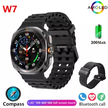 2024 Новые Смарт-часы для мужчин W7 AMOLED для Samsung Galaxy7 Ultra Blood Oxygen Heart Rate Bluetooth Call Спортивный трекер для женщин GPS NFC