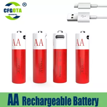 2024 Новый AA USB перезаряжаемый литий-ионный аккумулятор 1,5 в AA 9800 мАч/литий-ионный аккумулятор игрушка часы MP3-плеер термометр клавиатура
