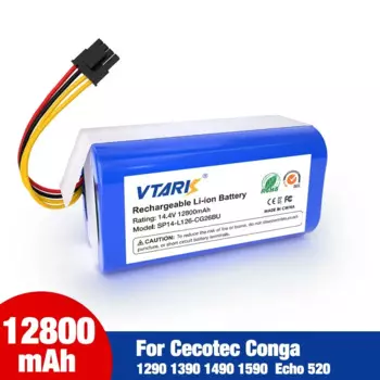 2024 новый литий-ионный аккумулятор 14,4 В 12800 мАч для Cecotec Conga 1290 1390 1490 Аккумулятор для робота-пылесоса аккумулятор Gutrend Echo 1590