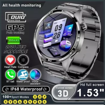 2024 Новый оригинал для Huawei GT5 Pro Мужские GPS Смарт-часы Спортивный браслет NFC Компас Водонепроницаемые умные часы с пульсометром HD BT Call